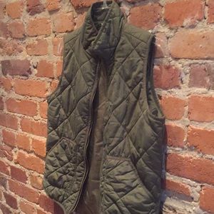 J Crew Green Quilted Vest